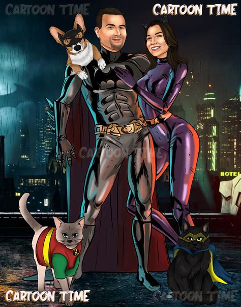 Custom couple superhero portrait Superhero Portrait digital | Etsy