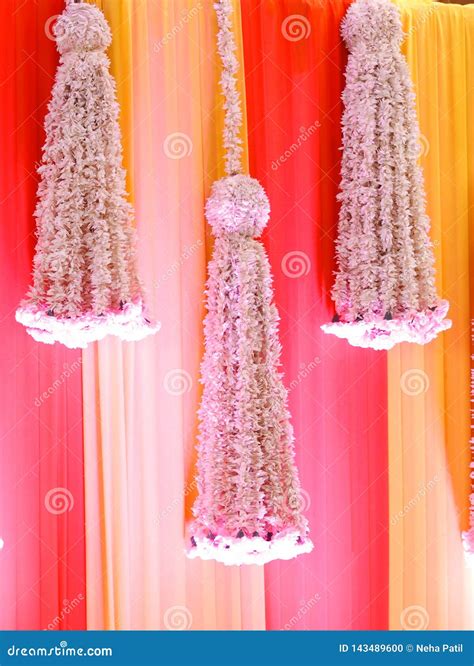 Wedding Stage of Flowers Disign Stock Photo - Image of event, floral: 143489600