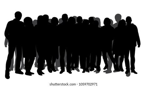 Vector Isolated Silhouette Crowd People On Stock Vector (Royalty Free) 1059702971 | Shutterstock