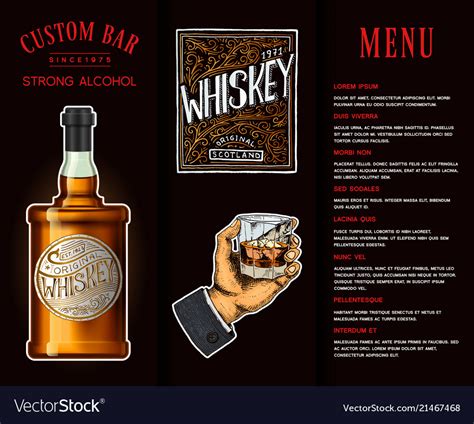 Alcohol drink in a bottle banner or brochure Vector Image