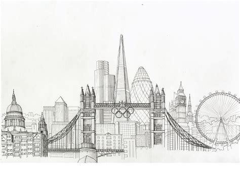 WordPress.com | Skyline drawing, London drawing, Cityscape drawing