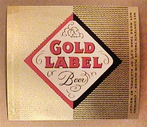 GOLD LABEL 12 oz BEER BOTTLE LABEL UNUSED WALTERS PUEBLO COLORADO 1950s 1960s