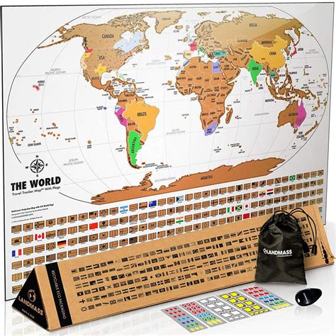 Scratch Off World Map + Scratch Off USA Map — Landmass