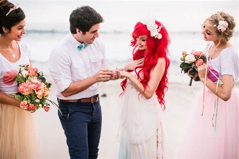 Little Mermaid Wedding: Ariel, Prince Eric Photo Shoot; Disney Wedding ...