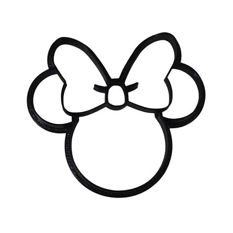 Minnie Mouse Head Black And White Cartoon