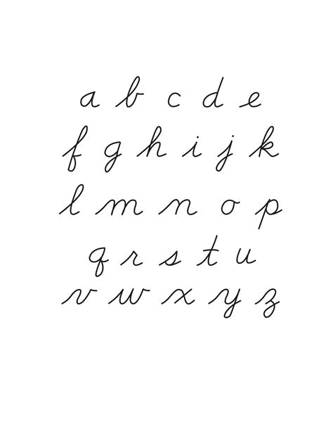 Cursive Alphabet Free Printable