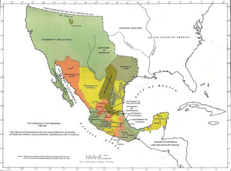 Viceroyalty Of New Spain Map - Coastal Map World