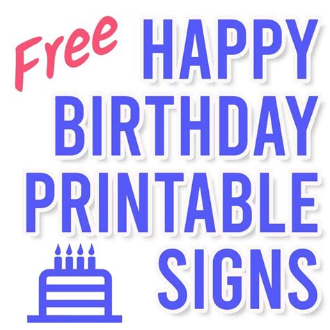 Printable Birthday Signs