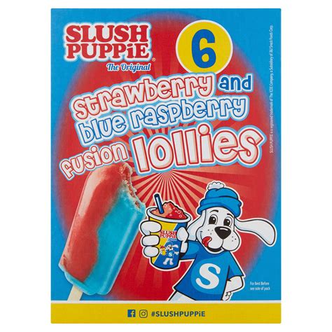 Slush Puppie The Original Strawberry and Blue Raspberry Fusion Lollies 6 x 50ml (300ml) | Ice ...