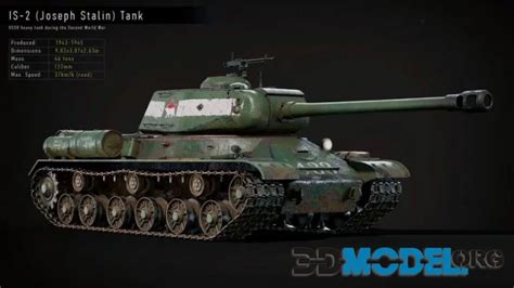 3D Model – IS-2 Tank GameReady (PBR)