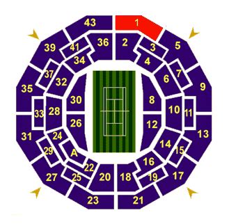 Wimbledon Court 1 Official Map