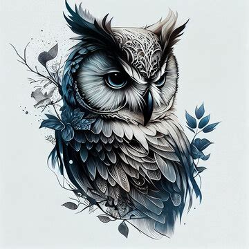 Colorful Owl Tattoo Designs