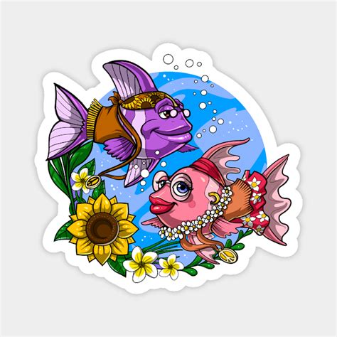 Fish Hippies - Fish Hippie - Magnet | TeePublic