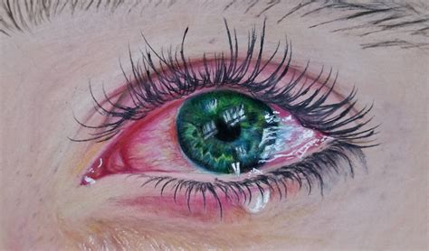 teary eye drawing #realism #redeye | Eye drawing, Oil pastel art, Colorful drawings