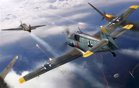 Wallpaper Hawker Hurricane, Bf-109, RAF, Bf.109E, Combat aircraft images for desktop, section ...