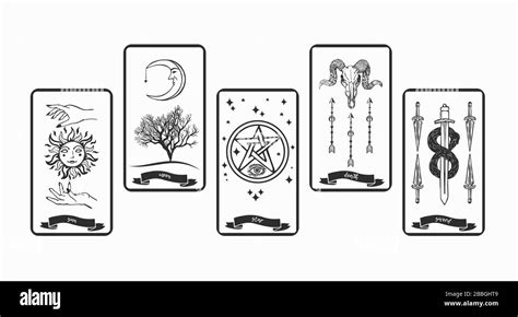 Tarot card with symbols vector illustration Stock Vector Image & Art ...