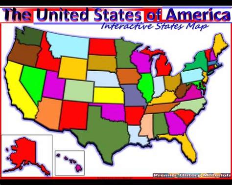 USA Animated Interactive Map (All 50 States, Statehood, Nickname and Flag)