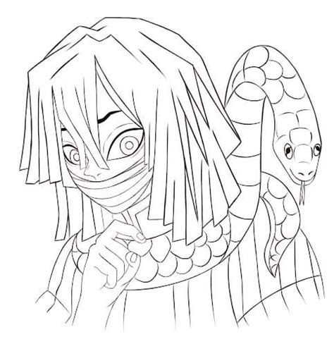 Iguro Obanai from Anime Demon Slayer coloring page - Download, Print or ...