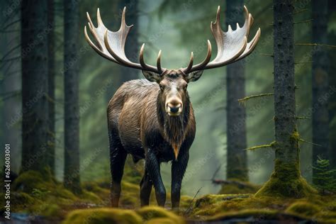 moose in the forest Stock Photo | Adobe Stock