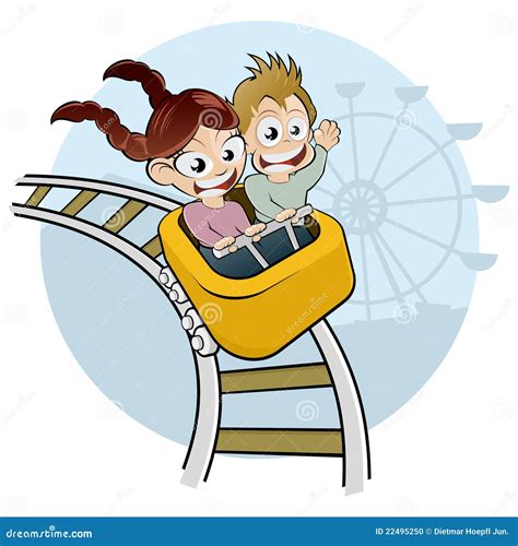 Kids on roller coaster stock vector. Illustration of illustrated - 22495250