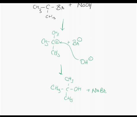 SOLVED: Write the Sn1 reaction for tert-butyl bromide + NaOH, tert ...