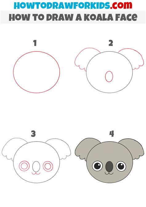 How to Draw a Koala Face for Kindergarten - Easy Drawing Tutorial For Kids