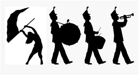 Marching Band Member - Clipart Marching Band Silhouette, HD Png Download - kindpng