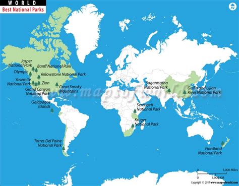 The World's Best National Parks Map | Most Visited National Parks in the World