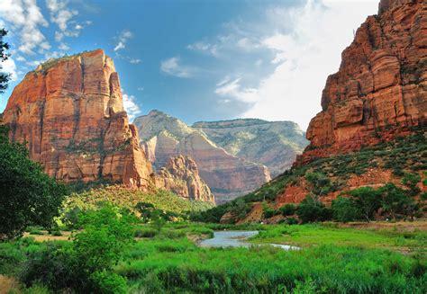 Zion Canyon, with the virgin river, Zion National Park, Utah, USA shutterstock_140594122 (2 ...