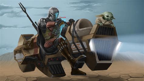 Mandalorian and Grogu Riding Wallpaper, HD TV Series 4K Wallpapers, Images and Background ...