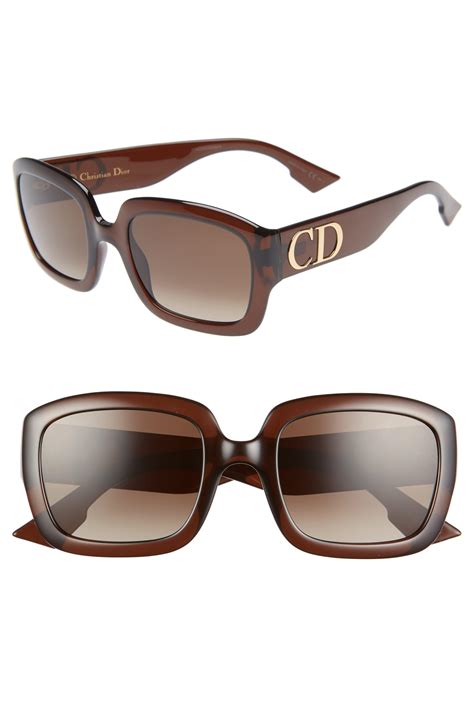 Dior 54mm Gradient Square Sunglasses in Brown - Lyst