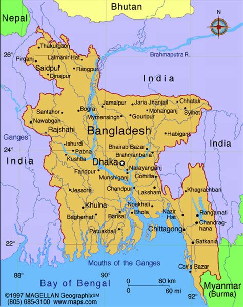 The geographical map of Bangladesh. | Download Scientific Diagram