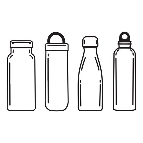 Water Bottle Outline Vector Art, Icons, and Graphics for Free Download