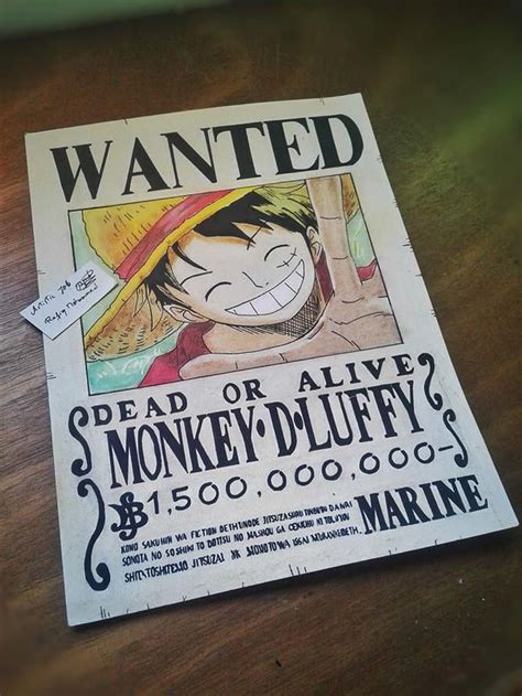 Luffy Wanted Poster Black And White