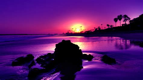 Purple Beach Sunset wallpaper | 1920x1080 | #15515