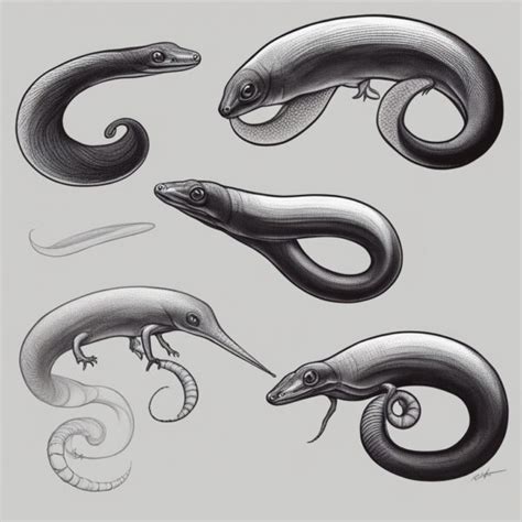 How to draw Caecilian - Trying drawing