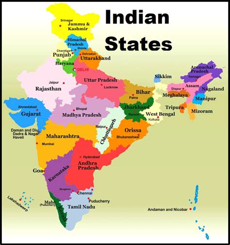 Details of Total States and Union Territories in India and their ...