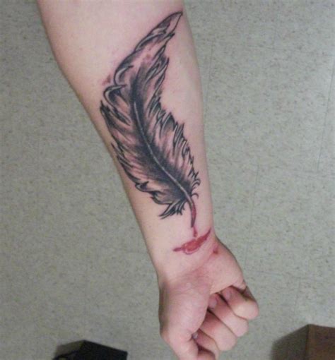 My Raven Feather Tattoo by MiniBeast09876 on DeviantArt