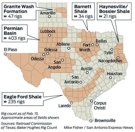 Map Of Texas Oil And Gas Fields - Map