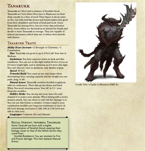 Tanarukk! Play as the orc spawn of Baphomet! : r/UnearthedArcana