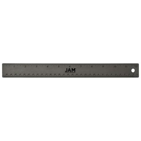 JAM Stainless Steel Ruler, 12 Inch, Metal Ruler with Non,Skid Cork Backing, Grey Metallic, Sold ...