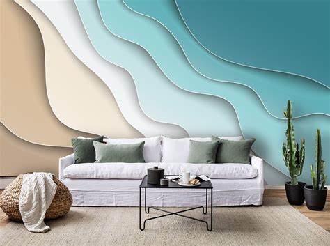 3D Abstract, Waves, Sand Wallpaper, Removable Self Adhesive Wallpaper ...