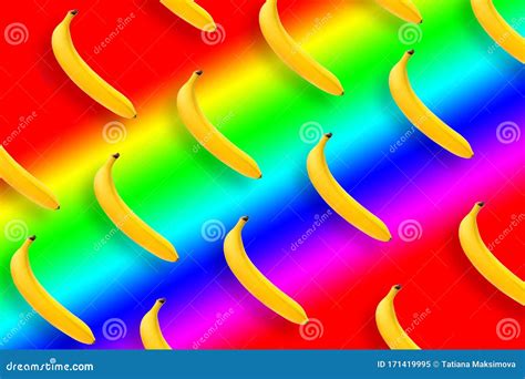 Banana Pattern on Rainbow Background Stock Illustration - Illustration of healthy, color: 171419995