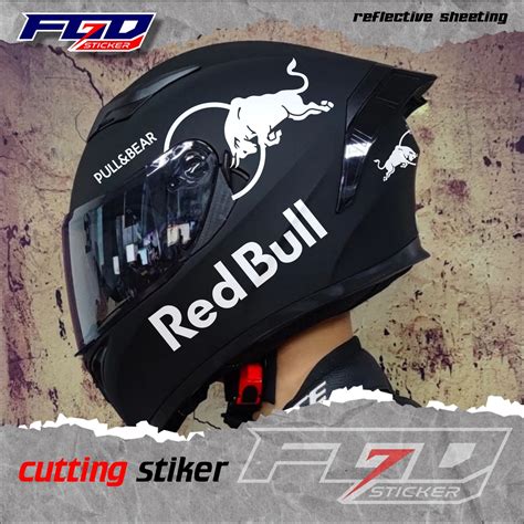 Helmet Sticker - CUTTING Sticker RED BULL Helmet SET | Shopee Philippines