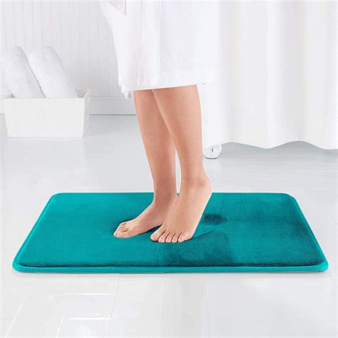 Genteele Memory Foam Bath Mat Non Slip Absorbent AND BEST Super Cozy Velvet Bathroom Rug Carpet ...