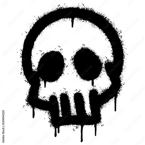 Spray Painted Graffiti skull icon Sprayed isolated with a white background. graffiti skull ...