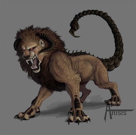 Maned manticore by Anisis on deviantART | Mythological animals, Mythical creatures, Fantasy monster