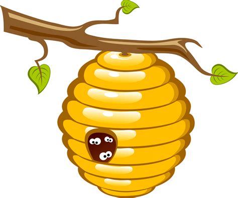 Honey Bee Beehive Clip Art - Bee And Beehive Clipart - Png Download ...