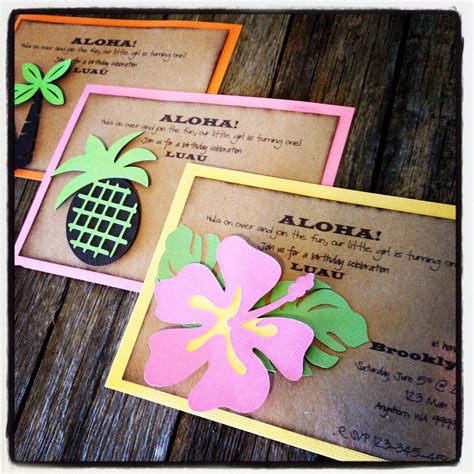 Homemade Luau Party Invitations - Invitation Design Blog