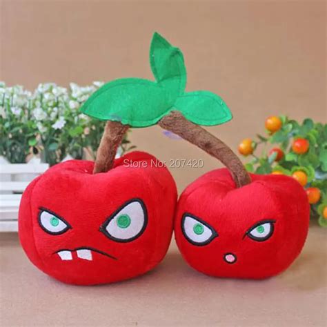 5.5inch Cute Plant Vs Zombies Series Plant Double Cherry Bombs Plush Toy Doll,1pcs/pack-in ...